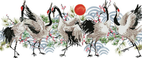 Diamond dotz® peinture diamant adultes - pierres rondes - paquet complet - passe-temps - - dd8.011 - animaux - danse des oiseaux 77 x 32 cm