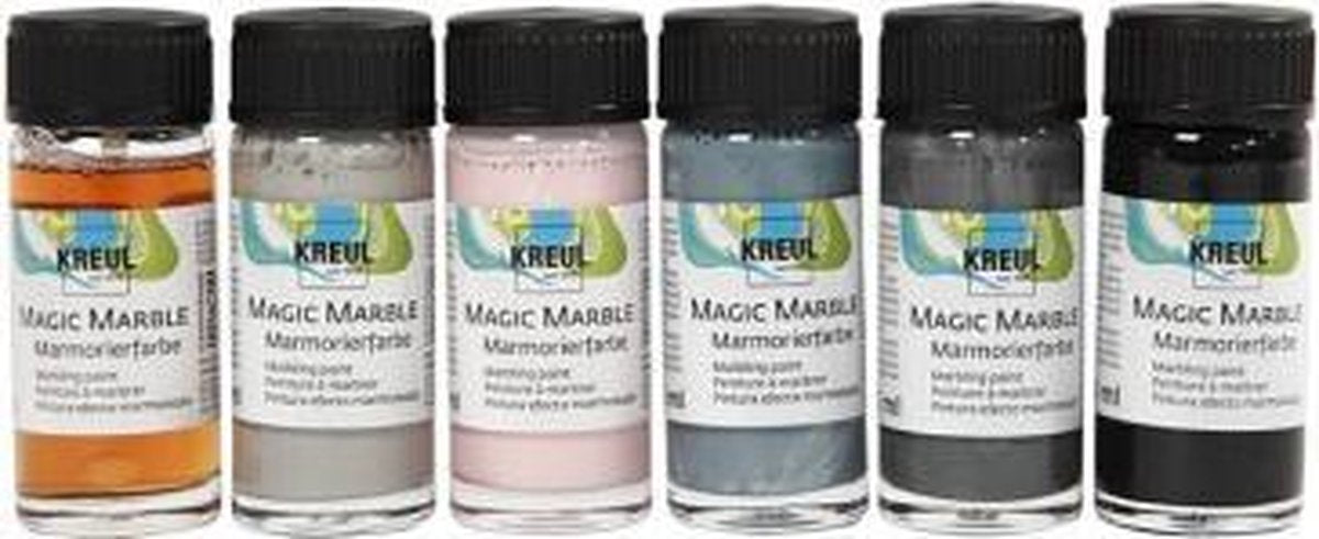 Creativ Company Magic Marble Paint Pastel Couleurs, 6x20 ml