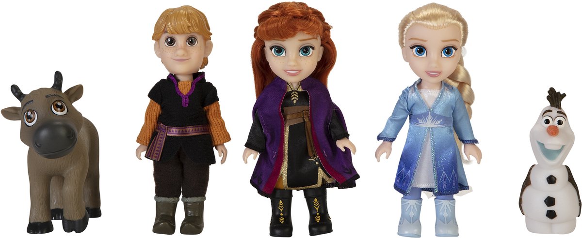 Jakks Disney Frozen 2 petites poupées coffret cadeau 5 pièces 15 cm (Kristoff, Anna, Sven, Elsa, Olaf)