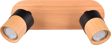 Trio aruni - spot - couleur bois avec noir - excl. 2x gu10 4,5w