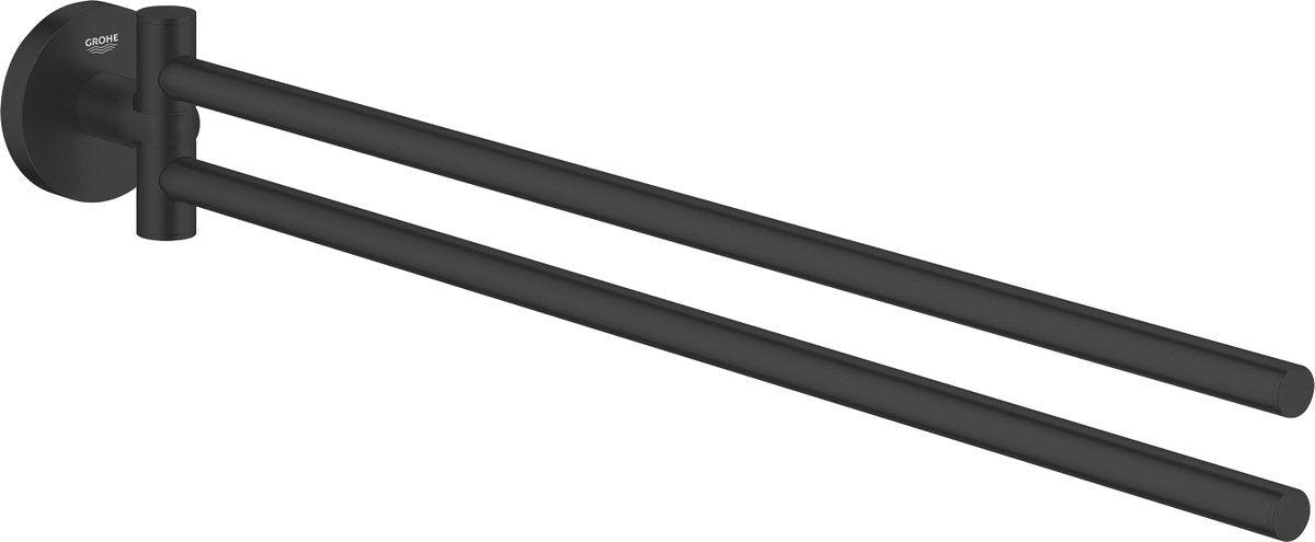 Porte-serviettes Grohe quickfix start - 439 mm - rotatif - noir mat