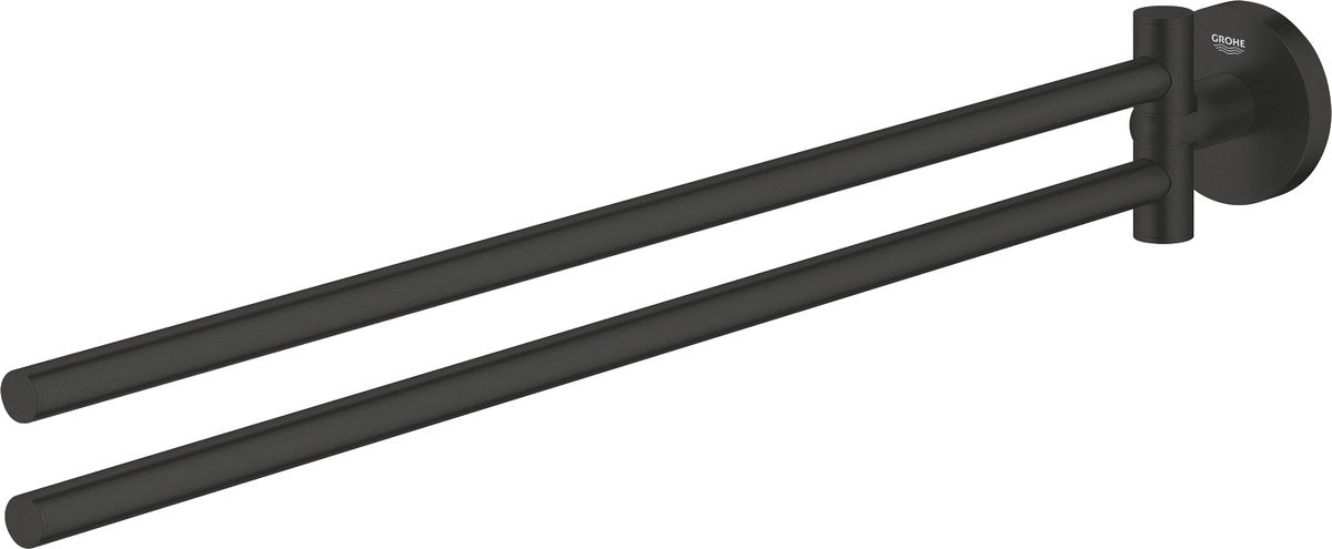 Porte-serviettes Grohe quickfix start - 439 mm - rotatif - noir mat