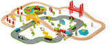 Bigjigs Wooden Road and Train Set Countryside, 80dlg.