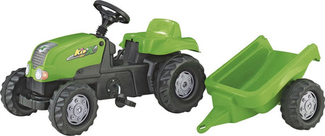 Rolly jouets rollykid - tracteur à pédales avec remorque