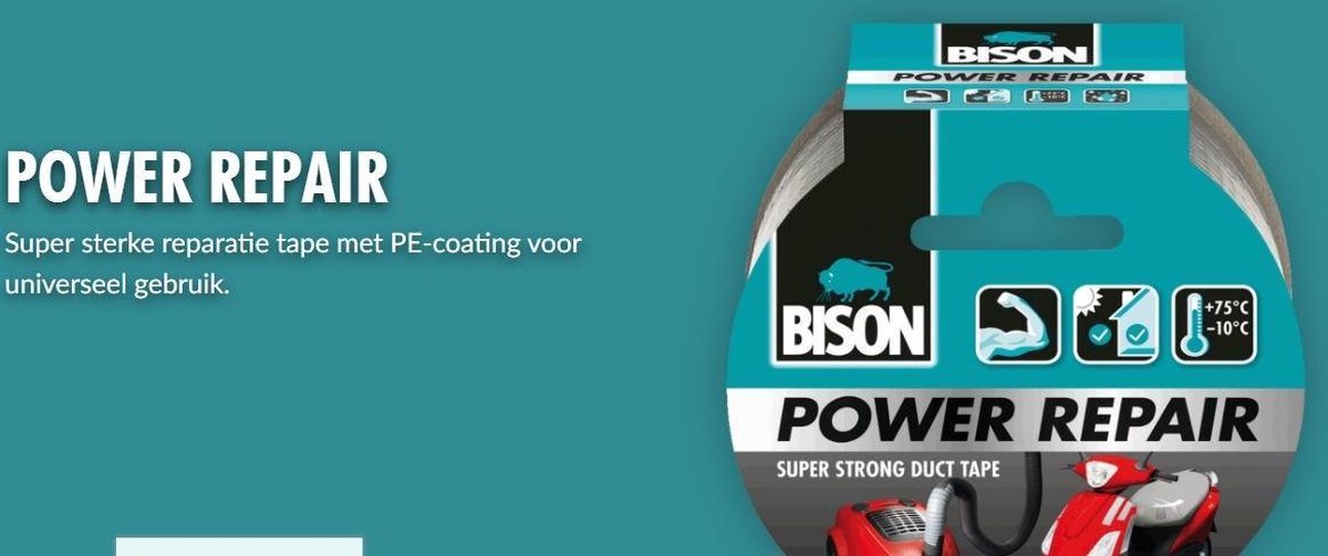 Bison power duct tape gris 10mx4,8cm