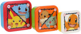 Stor Pokémon Boîtes à goûter 3 en 1 - 3 tailles - carrées - bien fermées - boîtes à lunch pour enfants - couvercle amovible - adaptées aux biscuits, fruits et collations - bleu jaune vert