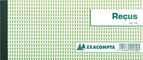 Reçus Exacompta | pi 9 x 13 cm | 50 feuilles | horizontale | francophone