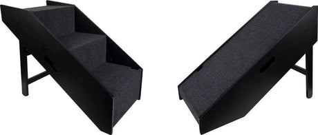 Marchepied pour chien Flamingo pino noir - Aide à l'entrée pliable 2 en 1 - 62x36x51 cm - jusqu'à 40 kg - escalier pour chien mdf