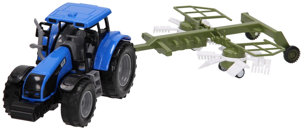 Lobbes jouets, par exemple tracteur avec faneuse à foin 1:32