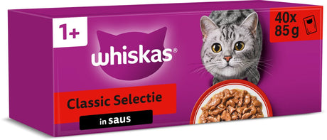 Nourriture pour chat Whiskas - adulte 1+ - sélection classique en sauce - 40x85g