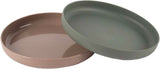 Service d'assiettes Dantoy vert olive moka, 2 pièces.
