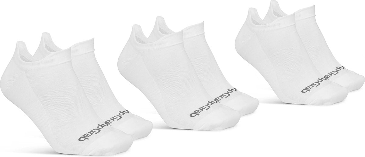 Gripgrab - chaussettes de cyclisme d'été classiques no show 3pack socquettes chaussettes de sport coolmax - blanc - unisexe - taille xs (35-38)