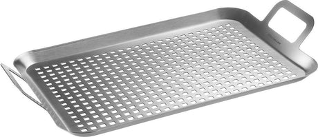 Poêle à griller sans marque sans marque, plate et grande, pratique pour griller des légumes, de nombreuses et autres gourmandises, résistante, passe au lave-vaisselle, en acier inoxydable