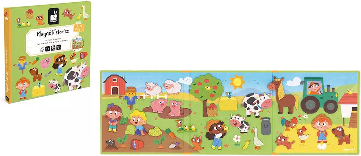 Janod - histoires magnéti - ferme - set de magnets pédagogiques