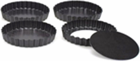 Moule point-virgule - 4 mini moules à cake - revêtement antiadhésif - fond amovible - ø 10cm