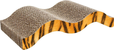 Carton à gratter Flamingo mawimbi – marron rose noir – 40,5 x 20 x 7,5 cm – jouet à gratter compact et élégant pour chat