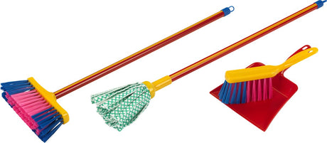 Ensemble de vadrouille Pure Fresh Klein Toys - vadrouille, balai, balayeuse à main et pelle à poussière - vadrouille de 61 cm de long - balai de 55 cm de long - multicolore