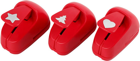 Société créative https : www.ccobby.nl punching-star-heart-christmas-tree-size-16-mm-red-3-piece-1-set