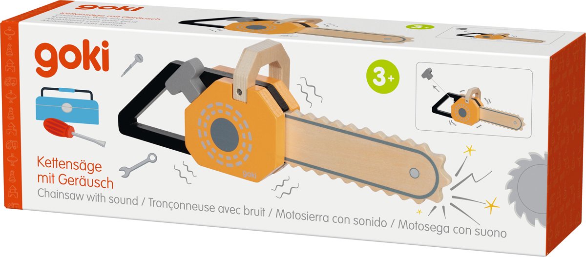 Outils de jeu Goki - tronçonneuse - 33,5x7,6x11cm - avec mouvement - 3 ans