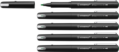 Stabilo dr!ver - feutre fin premium - 0,8 mm - vert - boîte de 5 pièces