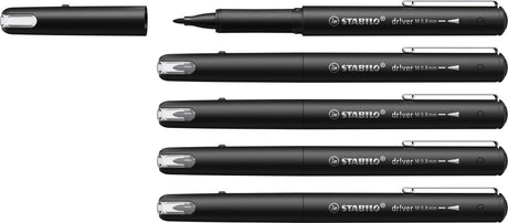 Stabilo dr!ver - feutre fin premium - 0,8 mm - noir - boîte de 5 pièces