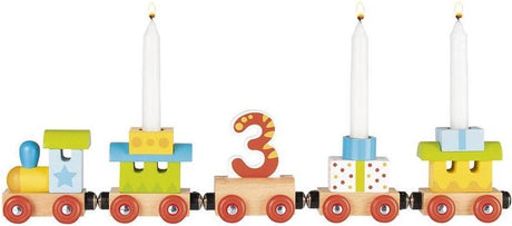 Goki bougeoir train junior 35 cm bois cire 11 pièces