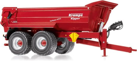 Wiking 077854 Krampe caisse semi-circulaire tandem hp20, modèle remorque, 1:32, à partir de 14 ans, nombreuses fonctions, caisse basculante, hayon ouvrant, rouge