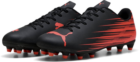 Puma attacanto ii fg ag chaussures de sport unisexes - noir-rouge brillant
