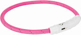 Trixie collier lumineux pour chien flash USB TPU nylon rose