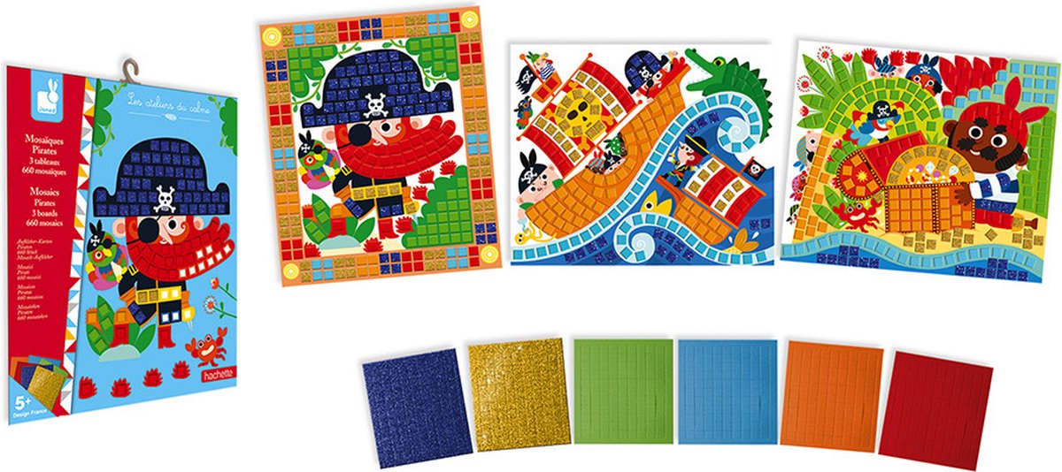 Janod - les ateliers du calme - pirates mosaïque - set de bricolage
