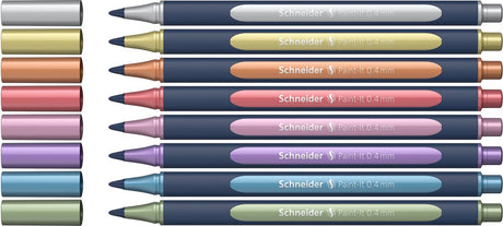 Instruments d'écriture Schneider roller roller métallisé - paint-it 050 - largeur de trait 0,4 mm - 8 pièces - s-ml05011502