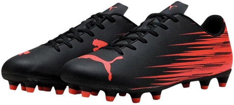 Puma attacanto ii fg ag chaussures de sport unisexes - noir-rouge brillant