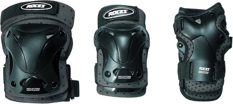Roces – protection ventilée pour patins 3-pack – protection enfant – noir – taille m