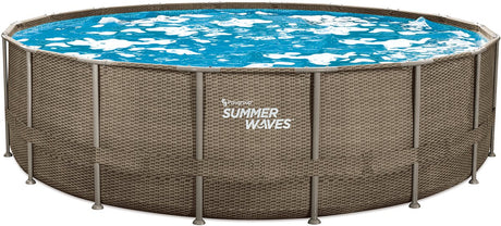 Piscine à cadre Summer Waves ronde - ⌀549 x 132 cm - piscines - avec pompe de filtration - pompe de piscine - cartouche filtrante - couverture - tapis de sol - échelle - kit d'entretien