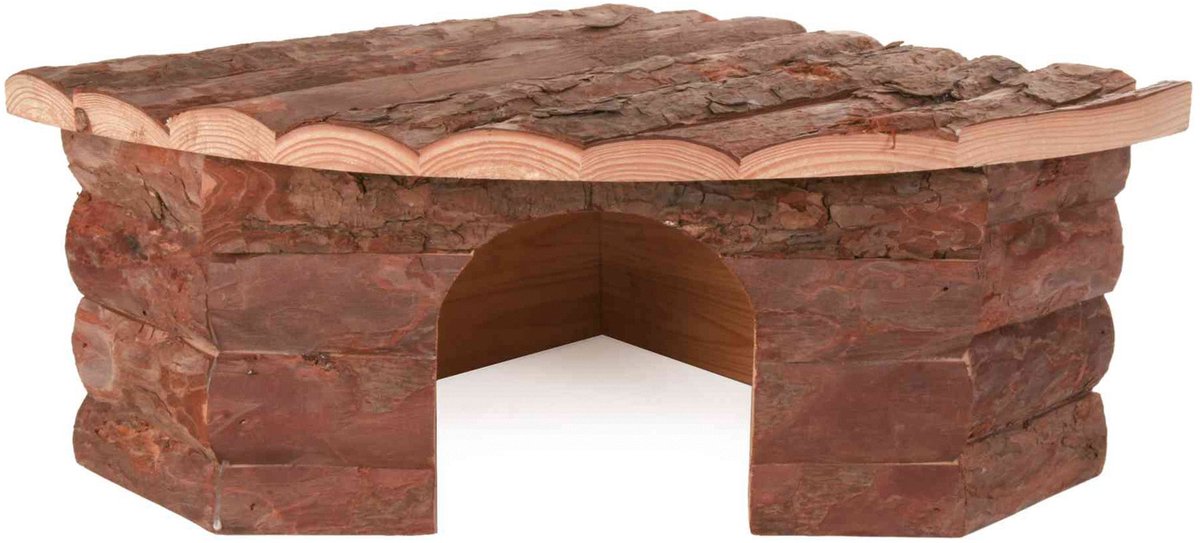 Trixie maison d'angle jesper lapin écorce bois 42x30x15 cm
