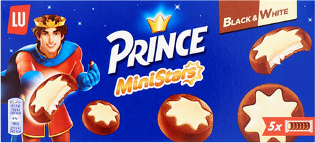 Lu prince ministars cookies noir blanc 16 x 187g (5 x 37,4g) - cookie - cookies pour la route - cookies pour le travail - garniture au chocolat blanc - emballage à emporter