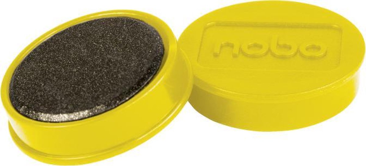 Aimants magnétiques pour tableau blanc Nobo - pack de 10 - aimants 32 mm - jaune