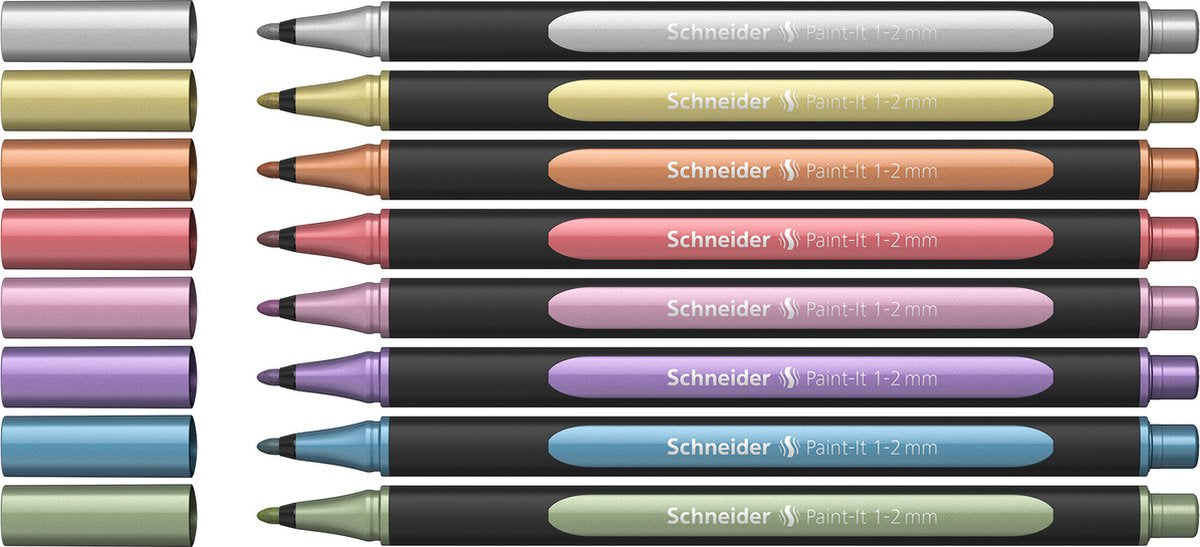 Instruments d'écriture Schneider liner métallique Schneider - paint-it 020 - 1-2 mm - 8 pièces - s-ml02011502