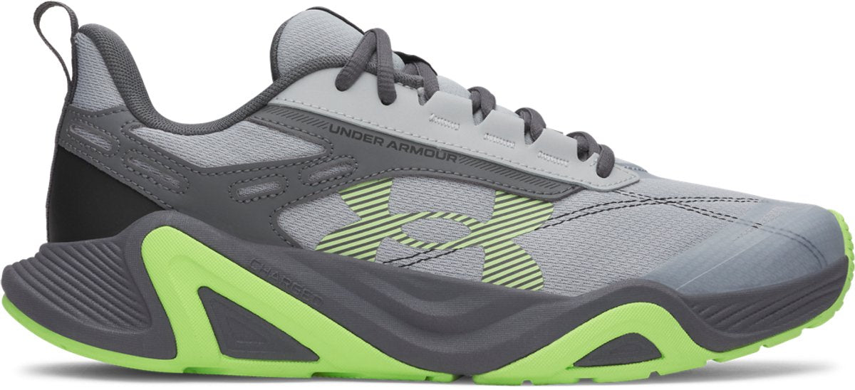 Under Armour UA Charged Commit Tr 5-Gry Chaussures de sport pour hommes - Mod Grey - Castlerock - Lumos Lime