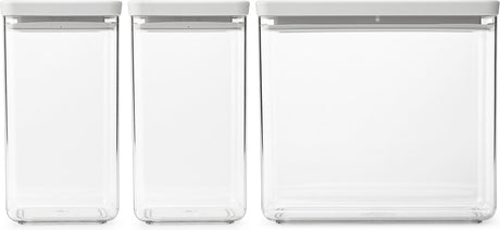 Conteneurs de conservation Brabantia savoureux+ - empilables - 1,6 + 1,6 + 3,5 l - gris clair