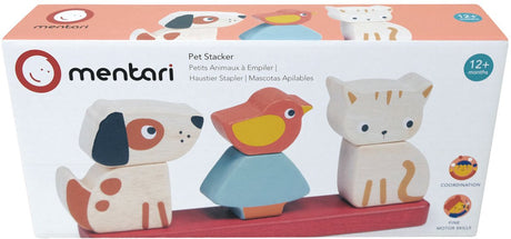 Empileur Mentari - animaux - 21x4x9,5cm - bois - 1 an