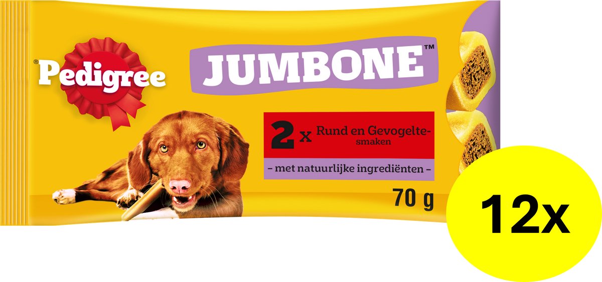 Snacks pour chiens Pedigree - Jumbo Medium - Volaille de bœuf - 12x2 pièces