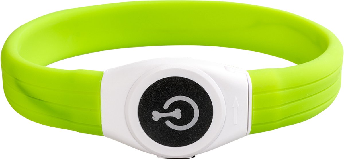 Duvo plus - vêtements pour animaux - chien - anneau lumineux flash maxi usb silicone 45x2,5x1cm vert - 1pc