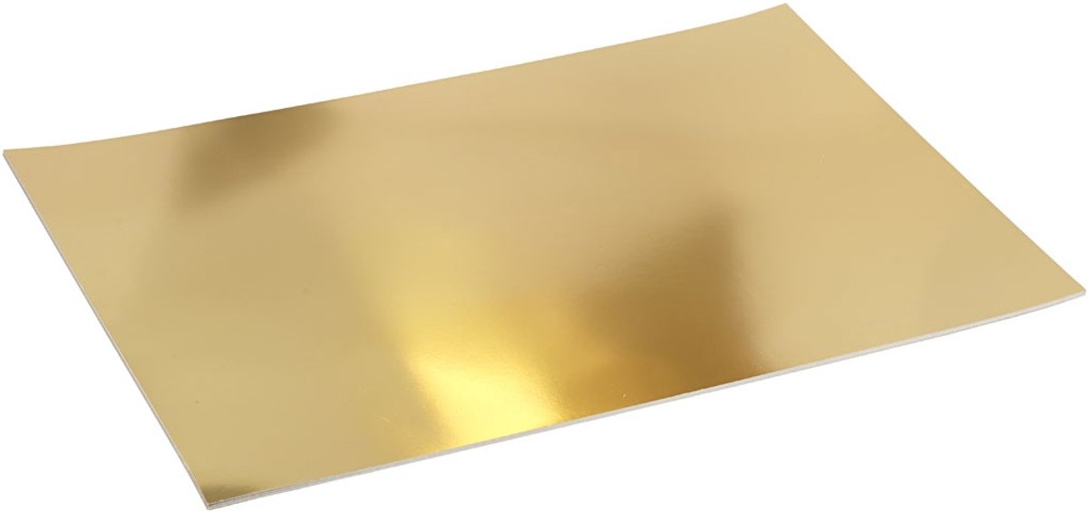 Creativ company metallic foil cardboard, a2, sheet 420x594 mm, 280 gr, gold, 10 sheets 1 box