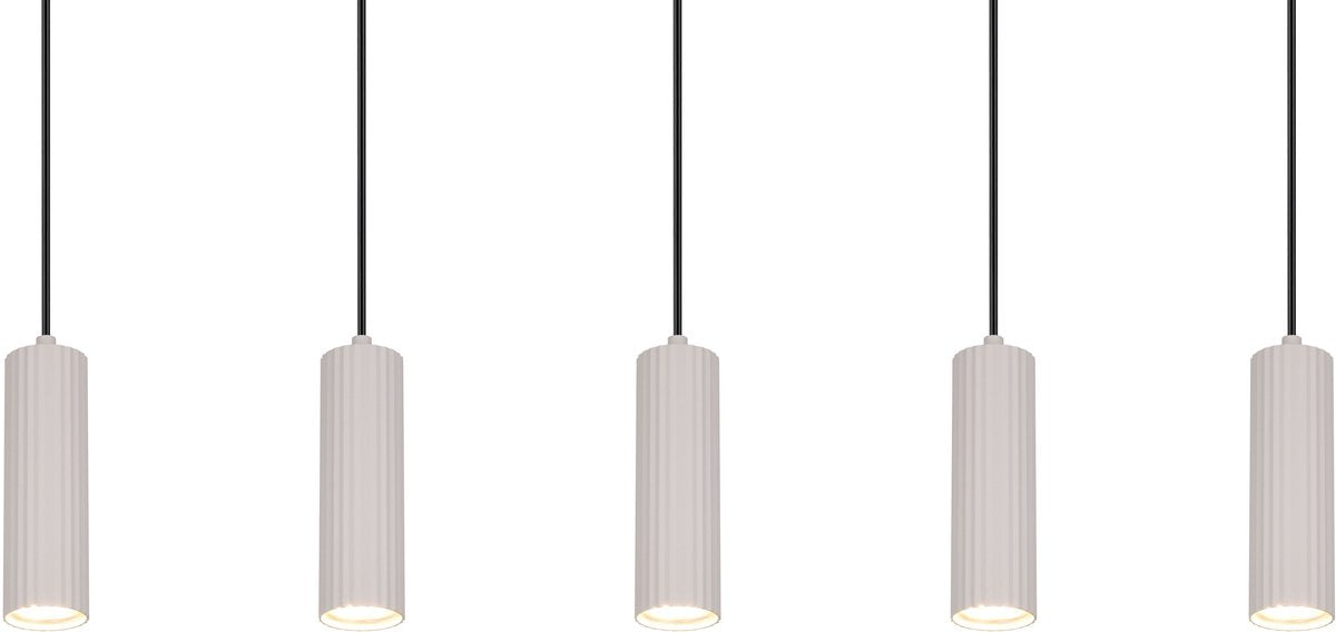 Trio soka - lampe suspendue - gris chaud - excl. 5x gu10 5 w - montage au plafond - réglable en hauteur