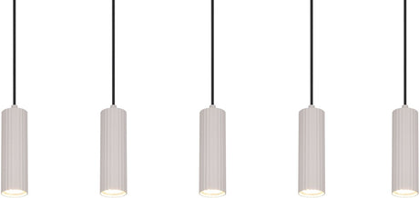 Trio soka - lampe suspendue - gris chaud - excl. 5x gu10 5 w - montage au plafond - réglable en hauteur