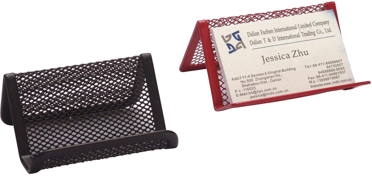 Porte-carte de visite Q-connect 11 x 7 | 5 x 5 cm métal noir