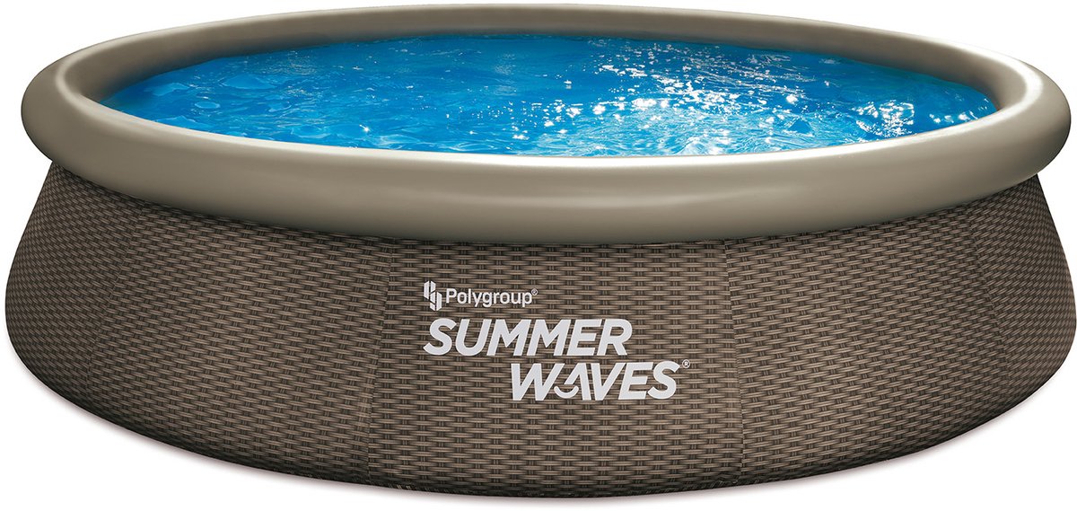 Kit rapide pour piscine Summer Waves 366 x 76 cm rotin double foncé + pompe à filtre