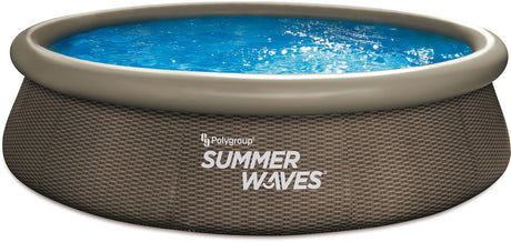 Kit rapide pour piscine Summer Waves 366 x 76 cm rotin double foncé + pompe à filtre