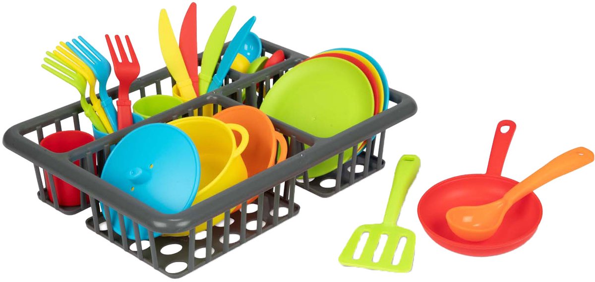 Toi-toys égouttoir à nourriture domestique avec couverts et casseroles, 27 pcs.